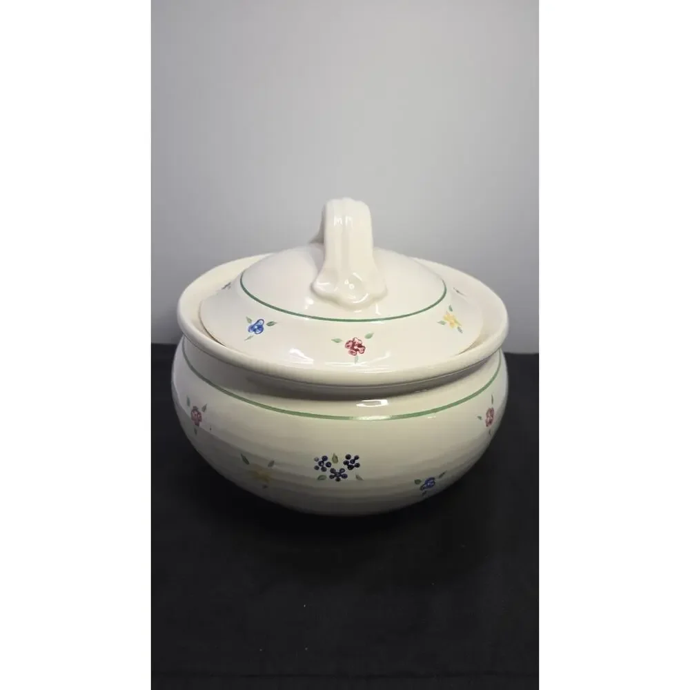 Vintage Pfaltzgraff Vickie Hanson Spectrum 3 Qt Round Covered Casserole Dish Lid